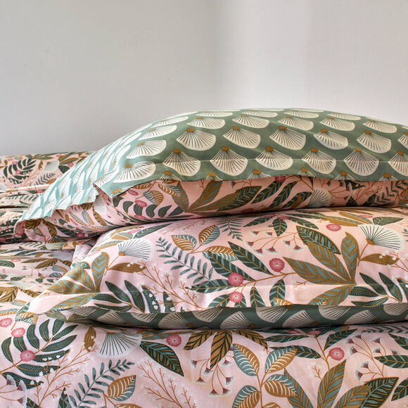 Bedrukt bedlinnen Hélène, in katoen (roze) Bedrukt bedlinnen Hélène, in katoen (roze)